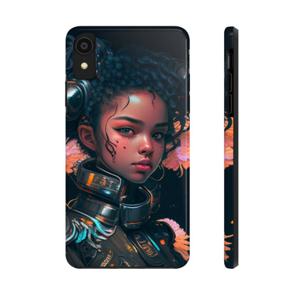 Futuristic Cyberpunk Black Anime Girl 2 - Original Art - Tough Phone Cases, Case-Mate for iPhone 6-iPhone through 14 Pro Max