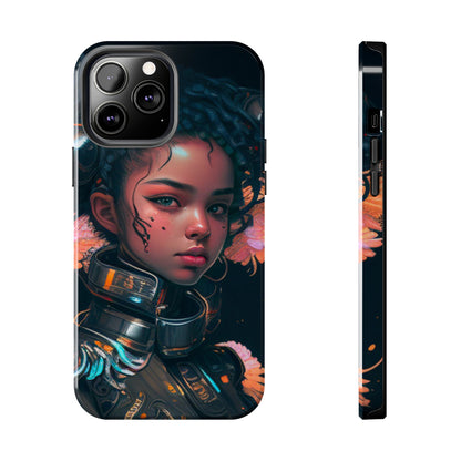 Futuristic Cyberpunk Black Anime Girl 2 - Original Art - Tough Phone Cases, Case-Mate for iPhone 6-iPhone through 14 Pro Max