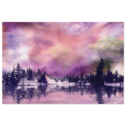 Winter By the Lake in Vermont Jigsaw Puzzle (1000-Piece) by Artist Leah Quinn