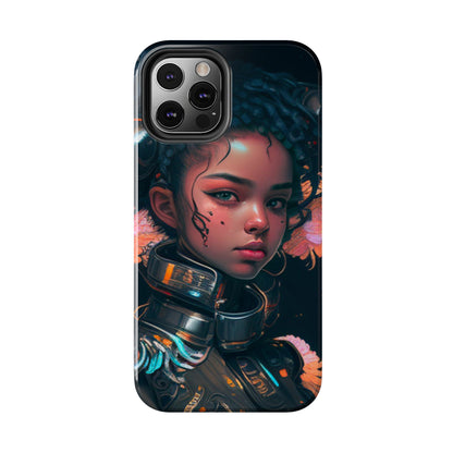 Futuristic Cyberpunk Black Anime Girl 2 - Original Art - Tough Phone Cases, Case-Mate for iPhone 6-iPhone through 14 Pro Max