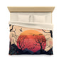 Sun Rising in Forest During Spring | Duvet Cover | Ukiyo-E Style | Harajuku | Gifts For Yourself