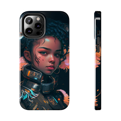 Futuristic Cyberpunk Black Anime Girl 2 - Original Art - Tough Phone Cases, Case-Mate for iPhone 6-iPhone through 14 Pro Max