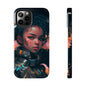 Futuristic Cyberpunk Black Anime Girl 2 - Original Art - Tough Phone Cases, Case-Mate for iPhone 6-iPhone through 14 Pro Max