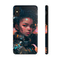 Futuristic Cyberpunk Black Anime Girl 2 - Original Art - Tough Phone Cases, Case-Mate for iPhone 6-iPhone through 14 Pro Max