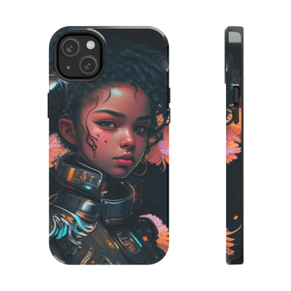 Futuristic Cyberpunk Black Anime Girl 2 - Original Art - Tough Phone Cases, Case-Mate for iPhone 6-iPhone through 14 Pro Max