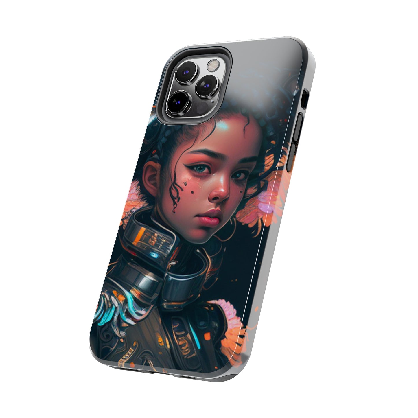 Futuristic Cyberpunk Black Anime Girl 2 - Original Art - Tough Phone Cases, Case-Mate for iPhone 6-iPhone through 14 Pro Max