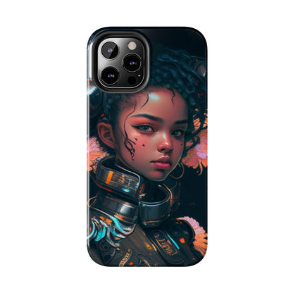 Futuristic Cyberpunk Black Anime Girl 2 - Original Art - Tough Phone Cases, Case-Mate for iPhone 6-iPhone through 14 Pro Max