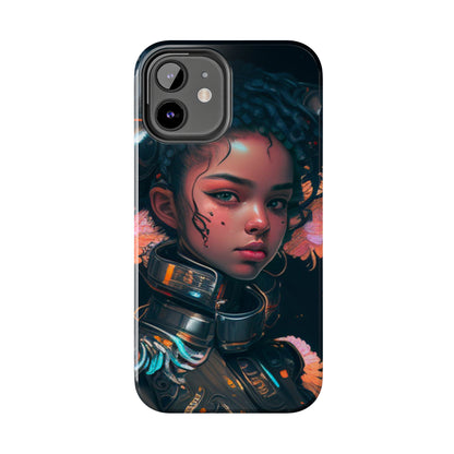 Futuristic Cyberpunk Black Anime Girl 2 - Original Art - Tough Phone Cases, Case-Mate for iPhone 6-iPhone through 14 Pro Max