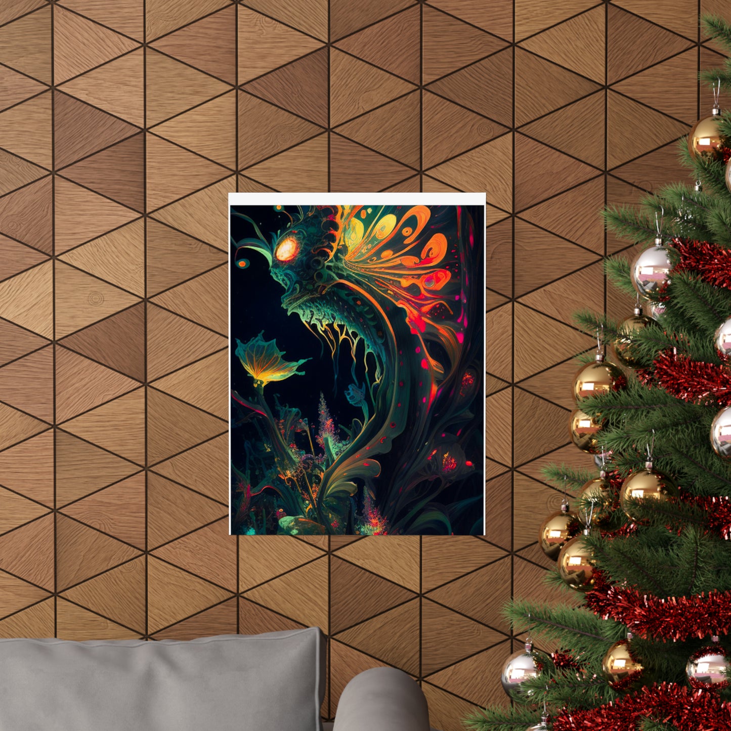 Futuristic Fantasy Dreams UV Black Light Wall Art Poster - Various Sizes