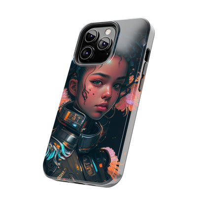 Futuristic Cyberpunk Black Anime Girl 2 - Original Art - Tough Phone Cases, Case-Mate for iPhone 6-iPhone through 14 Pro Max