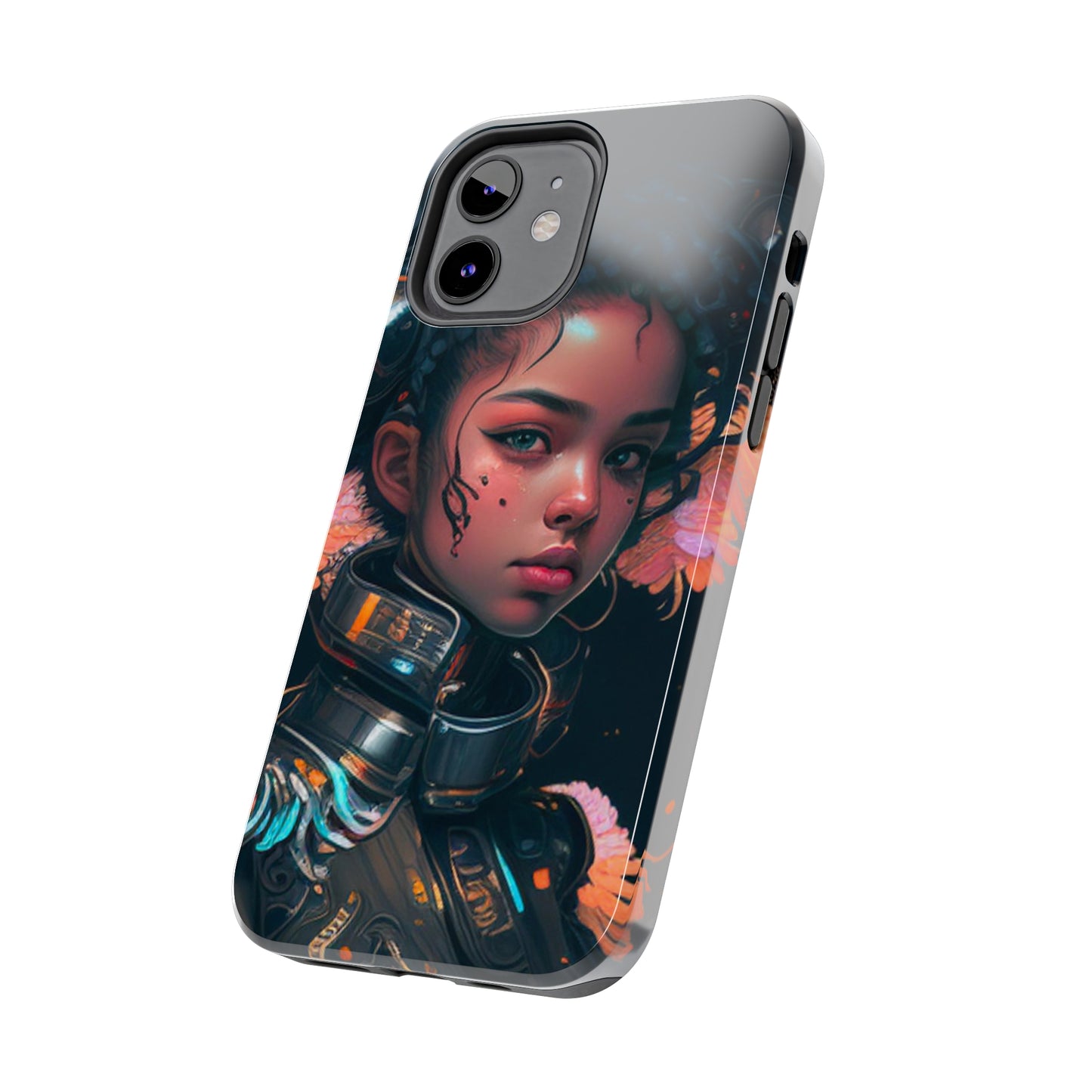 Futuristic Cyberpunk Black Anime Girl 2 - Original Art - Tough Phone Cases, Case-Mate for iPhone 6-iPhone through 14 Pro Max