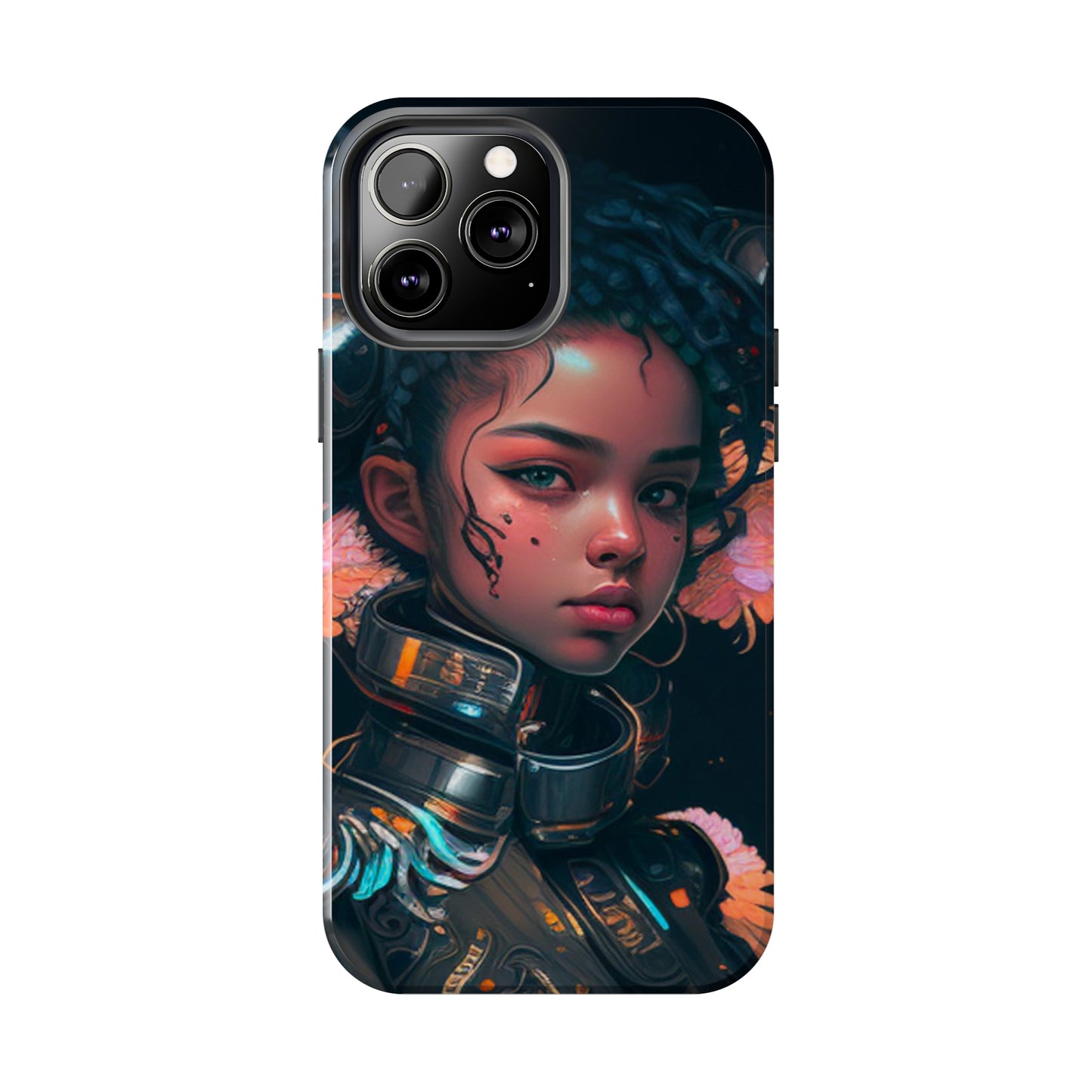 Futuristic Cyberpunk Black Anime Girl 2 - Original Art - Tough Phone Cases, Case-Mate for iPhone 6-iPhone through 14 Pro Max