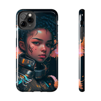 Futuristic Cyberpunk Black Anime Girl 2 - Original Art - Tough Phone Cases, Case-Mate for iPhone 6-iPhone through 14 Pro Max