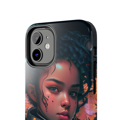 Futuristic Cyberpunk Black Anime Girl 2 - Original Art - Tough Phone Cases, Case-Mate for iPhone 6-iPhone through 14 Pro Max