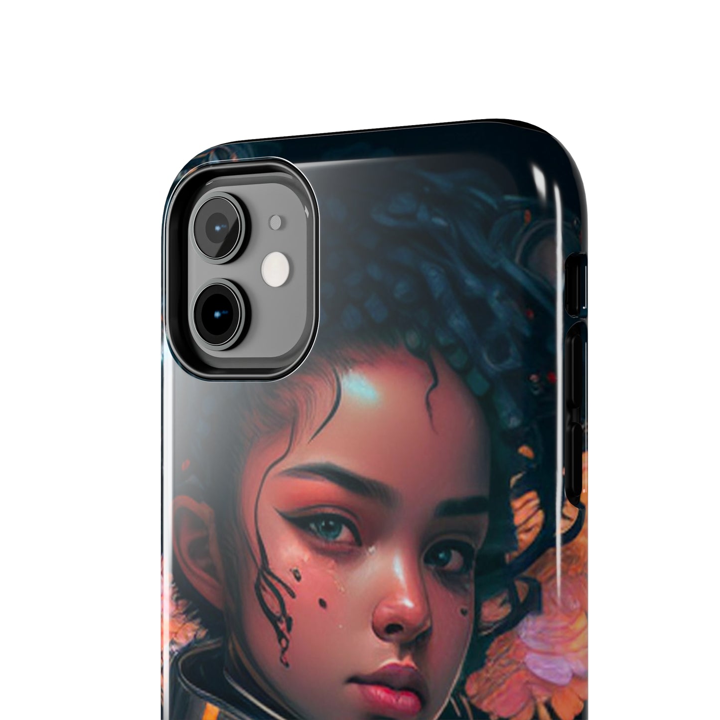 Futuristic Cyberpunk Black Anime Girl 2 - Original Art - Tough Phone Cases, Case-Mate for iPhone 6-iPhone through 14 Pro Max