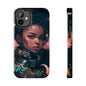 Futuristic Cyberpunk Black Anime Girl 2 - Original Art - Tough Phone Cases, Case-Mate for iPhone 6-iPhone through 14 Pro Max