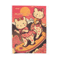 Japanese Anime Cute Kitties/Cats Skateboarding by Mount Fuji | Harajuku | Velveteen Plush Blanket - 3 sizes - Best Gifts for Mother, Bestie