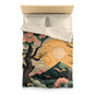 Boho Sun Rising in Spring Mount Fuji During Spring | Duvet Cover | Ukiyo-E Style | Harajuku | Gifts For Yourself