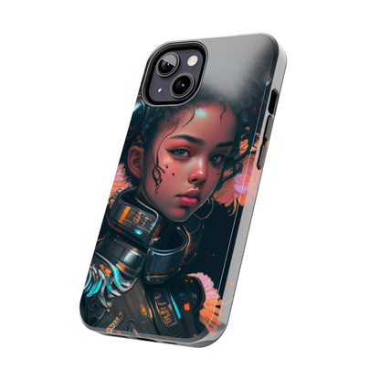 Futuristic Cyberpunk Black Anime Girl 2 - Original Art - Tough Phone Cases, Case-Mate for iPhone 6-iPhone through 14 Pro Max