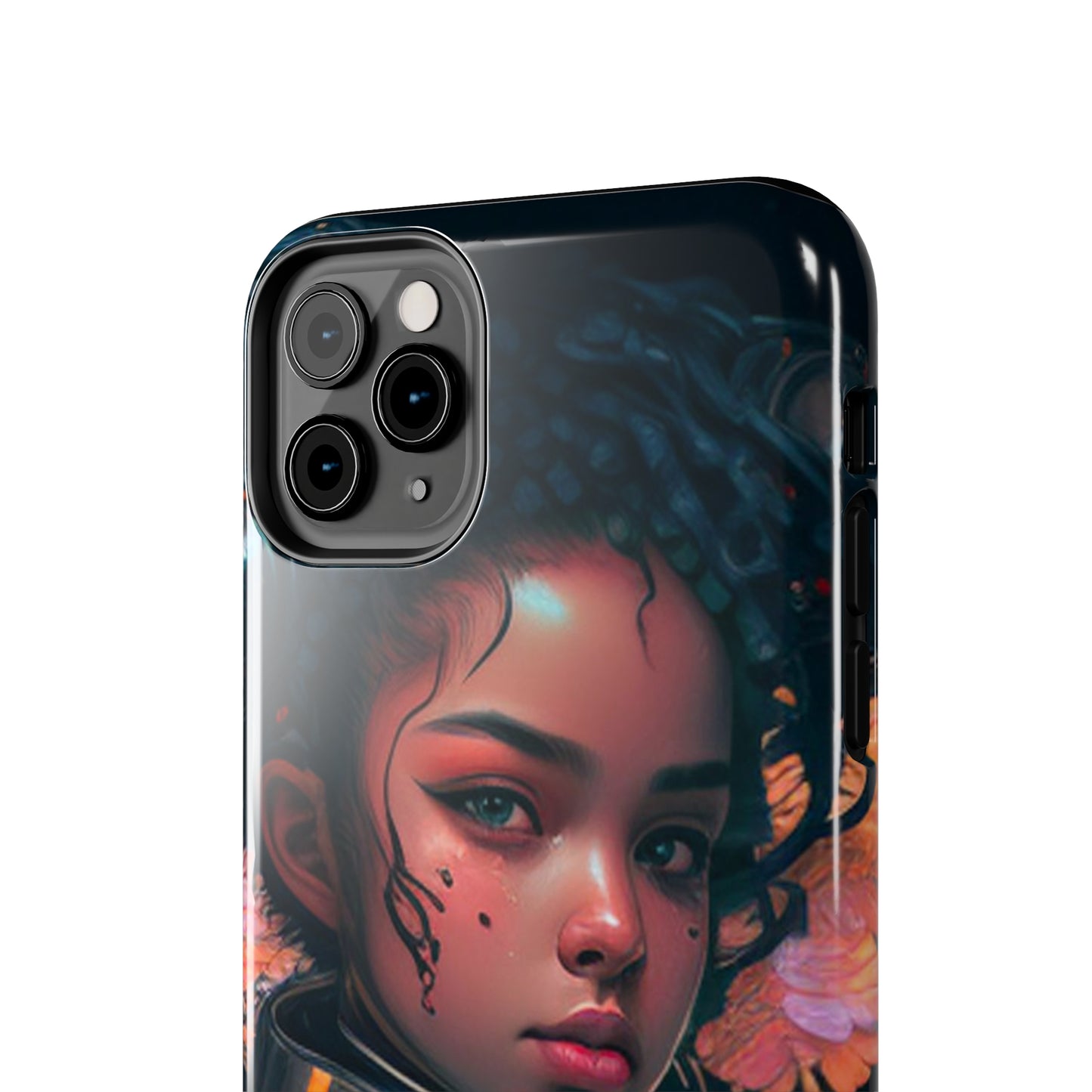 Futuristic Cyberpunk Black Anime Girl 2 - Original Art - Tough Phone Cases, Case-Mate for iPhone 6-iPhone through 14 Pro Max