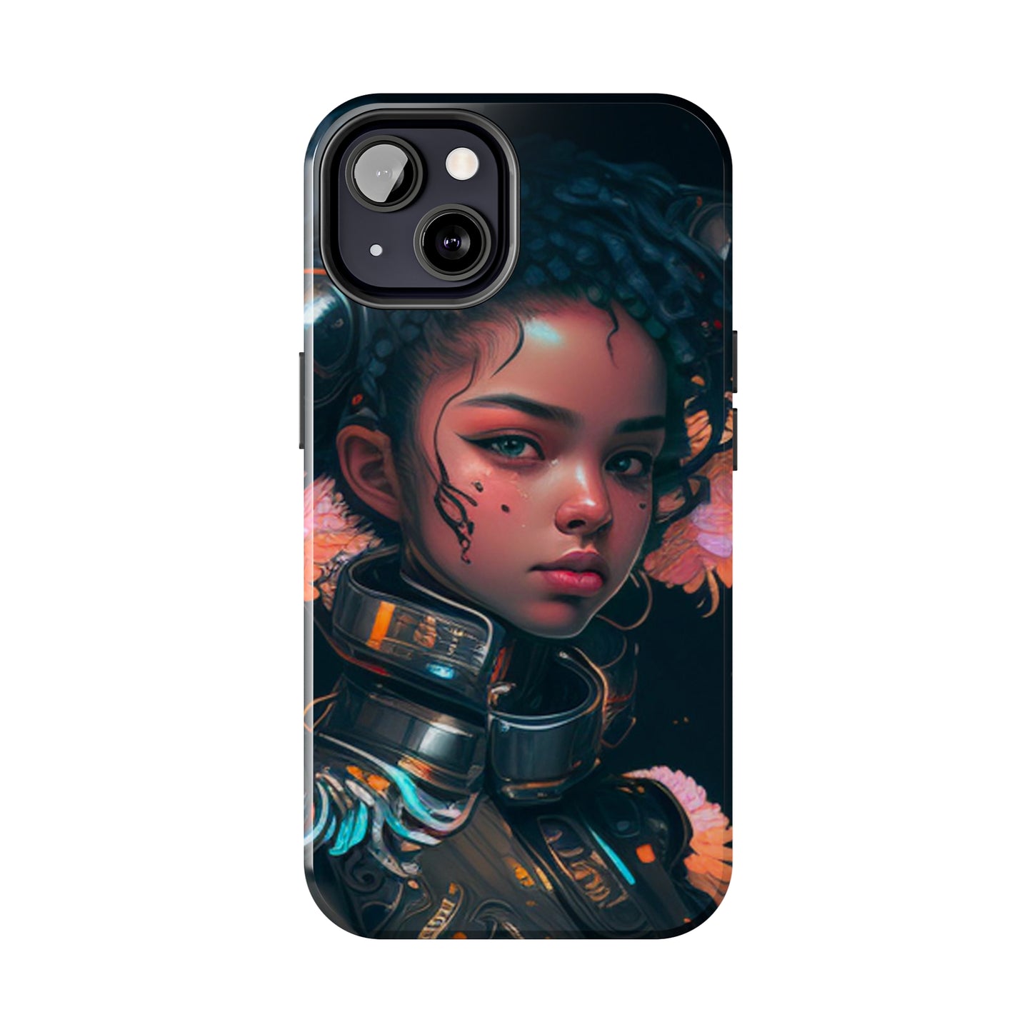 Futuristic Cyberpunk Black Anime Girl 2 - Original Art - Tough Phone Cases, Case-Mate for iPhone 6-iPhone through 14 Pro Max