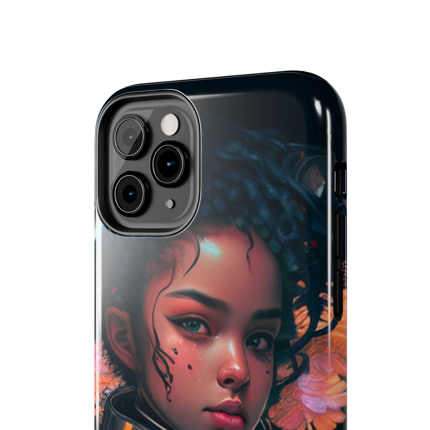 Futuristic Cyberpunk Black Anime Girl 2 - Original Art - Tough Phone Cases, Case-Mate for iPhone 6-iPhone through 14 Pro Max