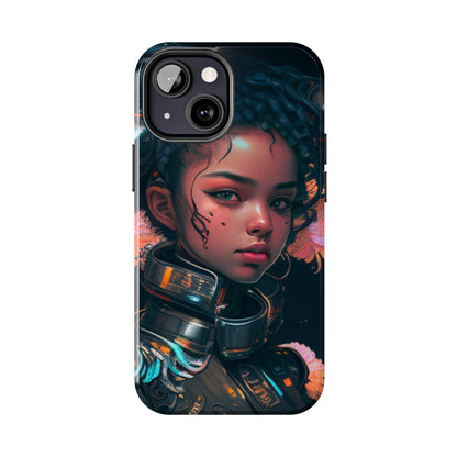 Futuristic Cyberpunk Black Anime Girl 2 - Original Art - Tough Phone Cases, Case-Mate for iPhone 6-iPhone through 14 Pro Max