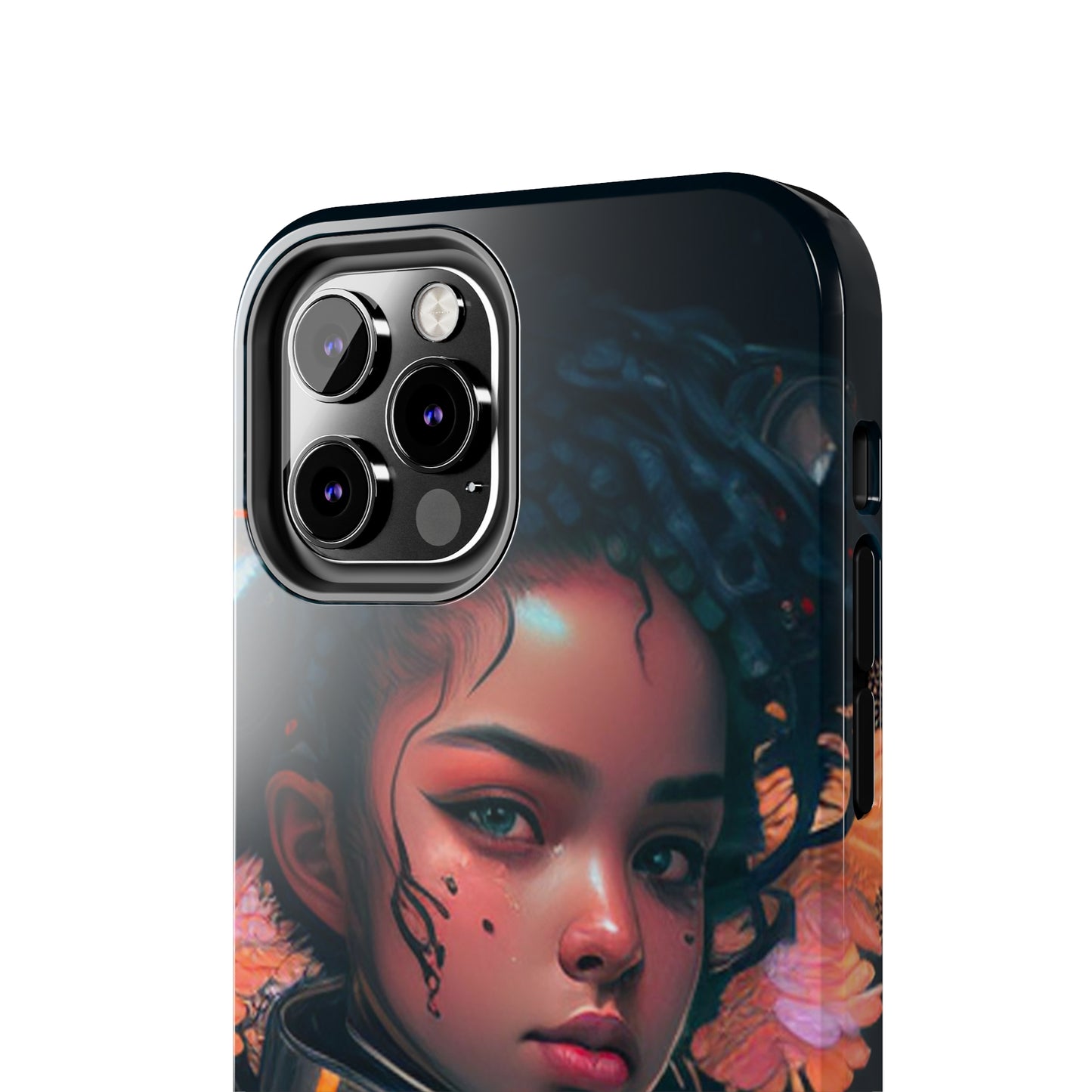 Futuristic Cyberpunk Black Anime Girl 2 - Original Art - Tough Phone Cases, Case-Mate for iPhone 6-iPhone through 14 Pro Max