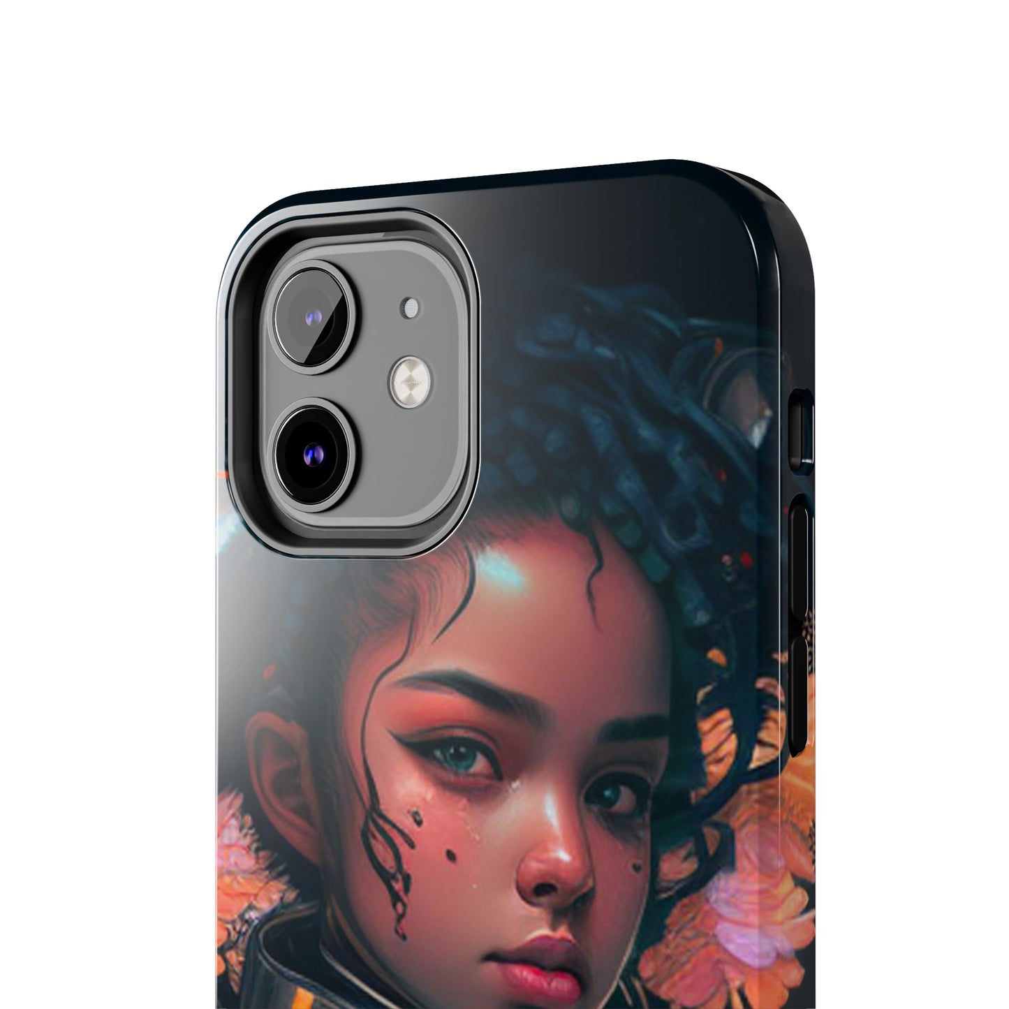 Futuristic Cyberpunk Black Anime Girl 2 - Original Art - Tough Phone Cases, Case-Mate for iPhone 6-iPhone through 14 Pro Max